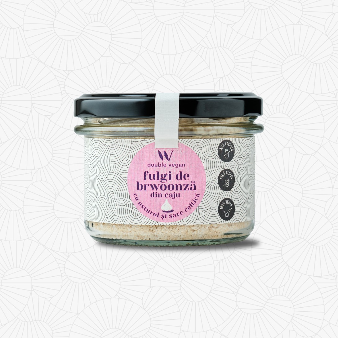 Fulgi de brwoonză din caju cu usturoi și sare celtica